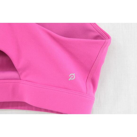 Peloton Racerback Tank Top Women's Large Hot Pink Crop Nylon Blend Stretch Logo - Picture 4 of 7